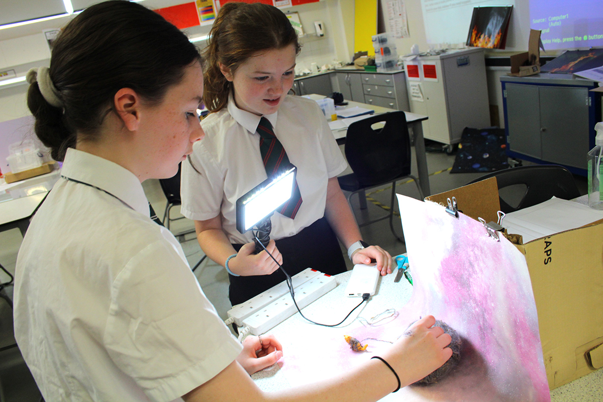 pupils setting up a photography project